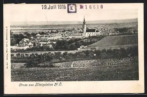 AK Königstetten, Ortsansicht mit Kirche