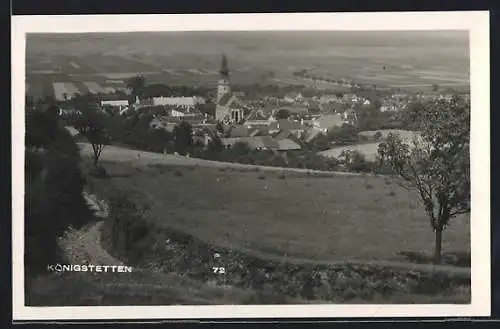 AK Königstetten, Blick auf Ort und Kirche