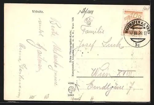 AK Ybbsitz, Ortsansicht aus der Vogelschau