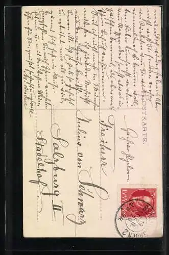 AK Gemse auf einem Felsen