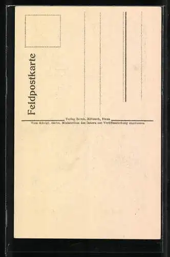 Künstler-AK O Elend!, Sich lausender Soldat