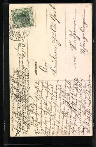 Lithographie Schwalbenpaar vor Nest mit Eiern