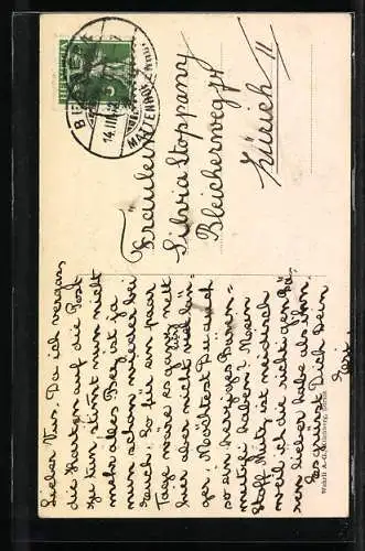 AK Bern, Bärengraben, Bärenjunges bekommt Fläschchen von einer Pflegerin