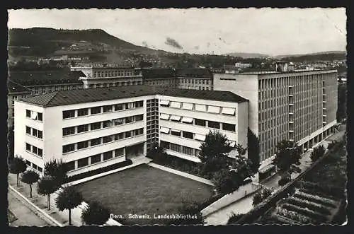 AK Bern, Landesbibliothek aus der Vogelschau