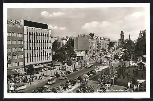 AK Berlin, Kurfüstendamm mit Blick zur Gedächtniskirche aus der Vogelschau