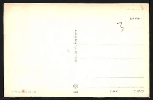 AK Magdeburg, Neubauten in der Wilhelm Pieck-Allee mit Geschäften