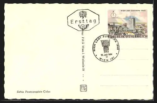 AK Wien, Kai mit Ringturm aus der Vogelschau