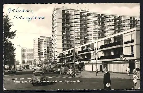 AK Rotterdam, Karel Boormanstrasst met Lijnbaan flats