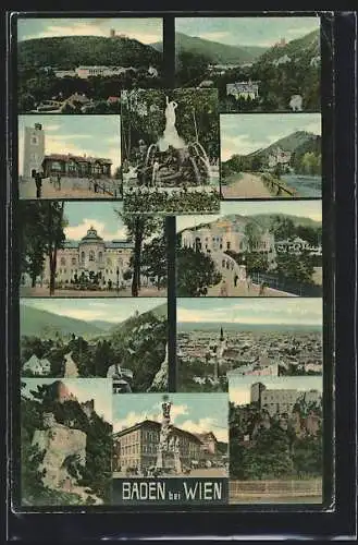 AK Baden, versch. Ortsansichten