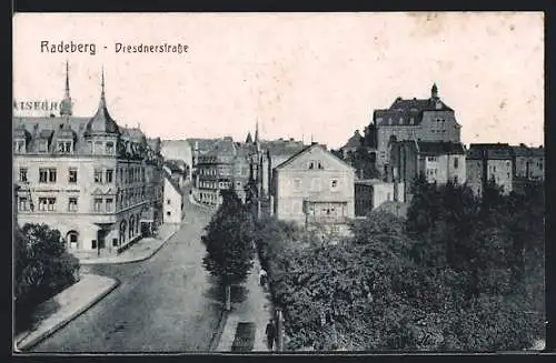 AK Radeberg, Blick in die Drednerstrasse