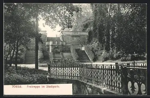 AK Riesa, Freitreppe im Stadtpark