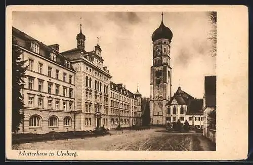 AK Ursberg, Mutterhaus von der Strasse gesehen