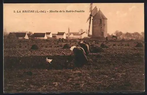 AK La Brière, Moulin de la Rodrie-Pendille, Windmühle