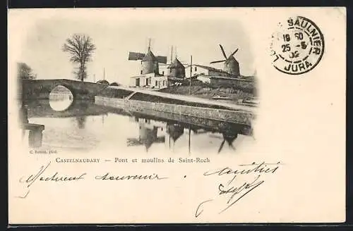 AK Castelnaudary, Pont et moulins de Saint-Roch