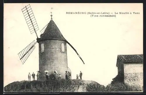 AK Romanèche-Thorins, Le Moulin à Vent, Ansicht der Windmühle