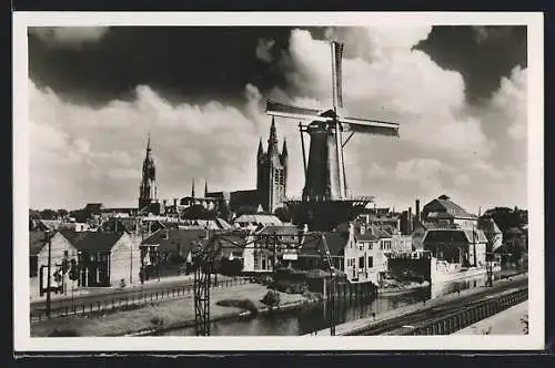 AK Delft, Panorama met molen de Roos