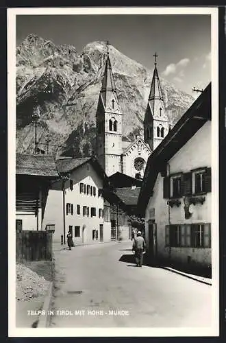 AK Telfs in Tirol, Ortspartie mit Hohe-Munde