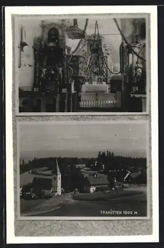 AK Trahütten, Ortsansicht, Innenansicht der Kirche