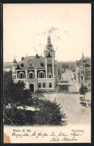 AK Wels, Strassenpartie an der Sparkasse