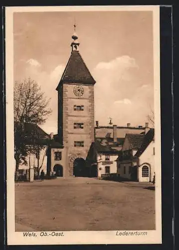 AK Wels, Ansicht vom Ledererturm