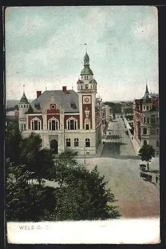 AK Wels, Strassenpartie mit Sparkasse