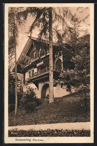 AK Semmering, Pfarrhaus von unten gesehen