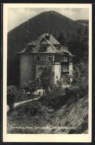 AK Semmering, Hotel-Heim Sonnwendhof mit Sonnwendstein