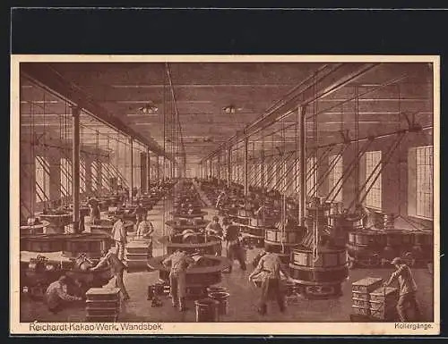 AK Hamburg-Wandsbek, Halle des Reichardt-Kakao-Werk`s