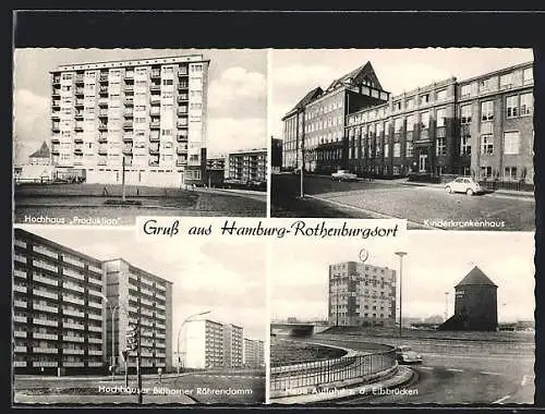 AK Hamburg-Rothenburgsort, Hochhaus Produktion, Kinderkrankenhaus