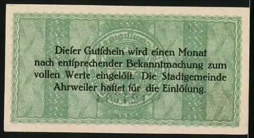 Notgeld Ahrweiler 1918, 25 Pfennig, Wappen