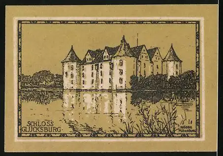 Notgeld Glücksburg 1920, 25 Pfennig, Wappen, Schloss Glücksburg