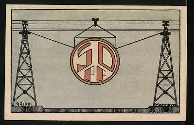 Notgeld Neustadt a. R. 1921, 50 Pfennig, Torfverwertung, Seilbahn