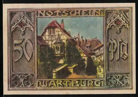 Notgeld Eisenach, 50 Pfennig, Wartburg, Das menschliche Leben in Tiergestalt