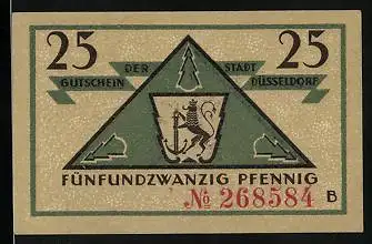 Notgeld Düsseldorf 1921, 25 Pfennig, Wappen