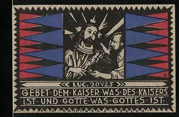Notgeld Lübeck 1921, 75 Pfennig, Münzen für den Kaiser, Kelche