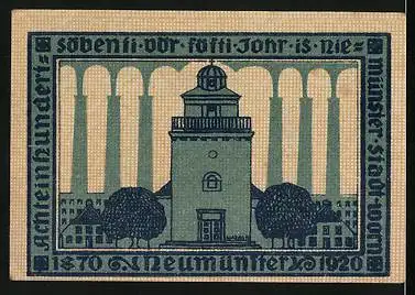Notgeld Neumünster 1920, 50 Pfennig, Aussichtsturm