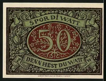 Notgeld Schneverdingen 1921, 50 Pfennig, Schuhmacher bei der Arbeit