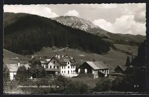 AK Aschbach, Ortsansicht von einem Berg aus