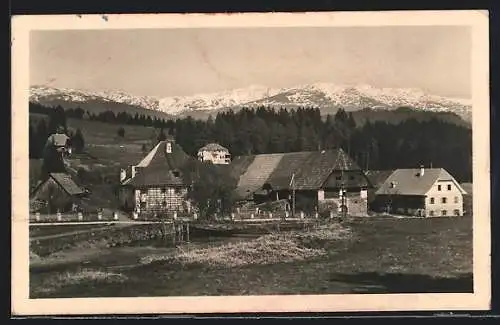 AK Stadtlob, Ortsansicht mit Zirbitzkogel 2394m