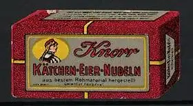 Reklamemarke Knorr Kätchen-Eier-Nudeln, Nudel-Verpackung