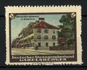 Reklamemarke München, Gabelsberger Wohnhaus, Deutscher Stenographenbund Gabelsberger