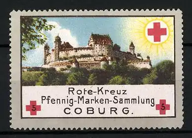 Reklamemarke Coburg, Schloss, Rote-Kreuz Pfennig-Marken-Sammlung