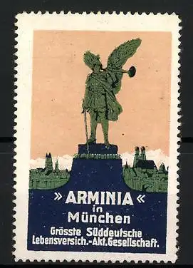 Reklamemarke ARMINIA grösste Süddeutsche Lebensversicherungs AG München, Denkmal