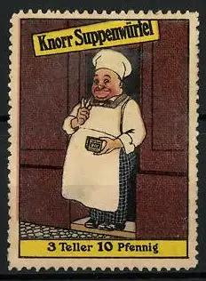 Reklamemarke Knorr Suppenwürfel, Koch