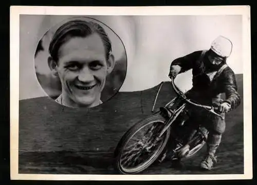 Fotografie Motorrad Speedway Rennmotorrad & Rennfahrer Portrait