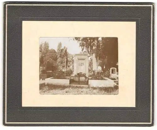 Fotografie unbekannter Fotograf, Ansicht Walsrode, Grab des Färbereibesitzer's Carl Friedrich Rothe, Post Mortem 1915