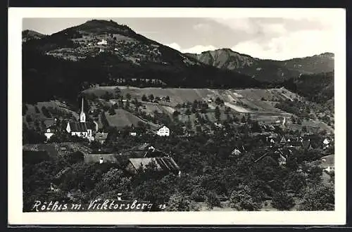 AK Röthis, Gesamtansicht mit Viktorsberg