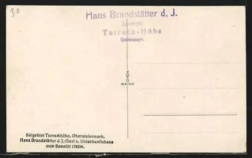 AK Turrachhöhe / Steiermark, Gasthaus zum Seewirt im Winter, Bes. Hans Brandstätter