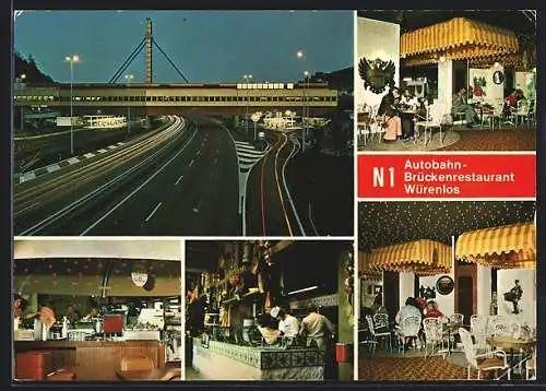 AK Würenlos, Autobahn-Brückenrestaurant mit Gasträumen