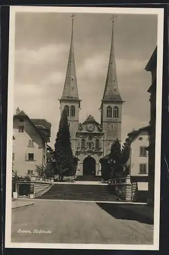 AK Luzern, Blick zur Hofkirche